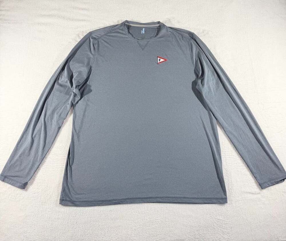 Johnnie-O Featherweight Long Sleeve Size XL Gray Performance Tech Tee